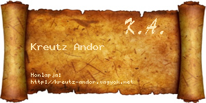 Kreutz Andor névjegykártya
