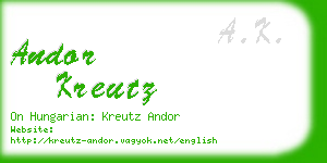 andor kreutz business card